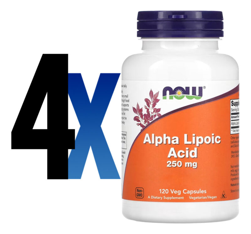 Ácido Alfa Lipóico 250mg Now Foods 120cápsulas Importado 4un - Imagem 2