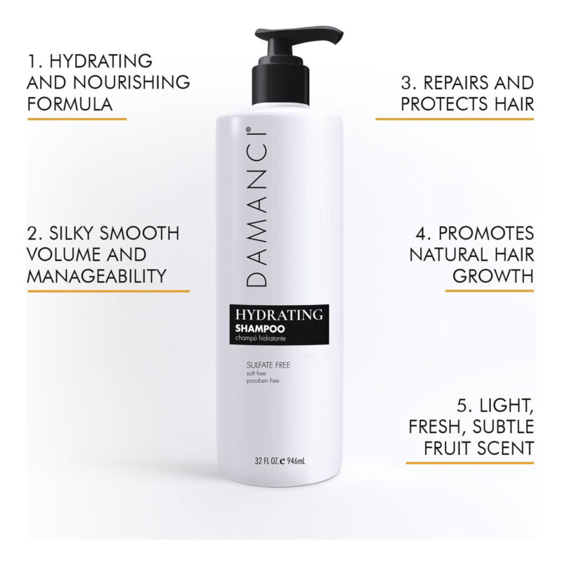Shampoo Damanci Queratina Hidratante Para Cabelos Secos 960m - Image 3