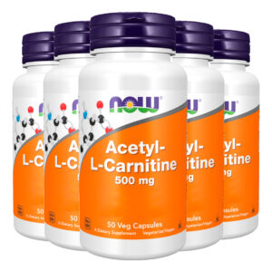 Acetil L-carnitina 500mg Now Foods 50veg Caps Importado 5un