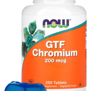Cromo Gtf 200mcg Now Foods 250tabs + Porta Cápsulas