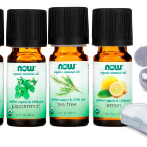 Now Foods Let It Be Kit Óleos Orgânico 4em1 + Porta Cápsulas