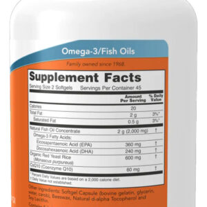 Óleo De Peixe Red Omega 180 Sofgels Importado 2un Now Foods