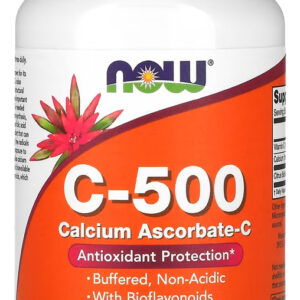 Vitamina C-500 Cálcio Ascorbato-c Now Foods 100 Veg Cap Sabor Sem Sabor