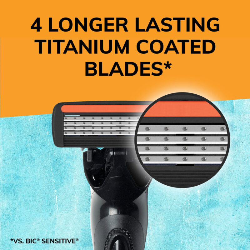Razors Bic Flex 4 Recarregável Para Homens Com 1 Alça E 8 Ca - Image 4