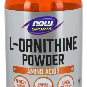 L-ornitina Em Pó Com Aminoácidos Da Now Foods, 8 Onças, 227 G, Sabor Sfn, Sem Sabor