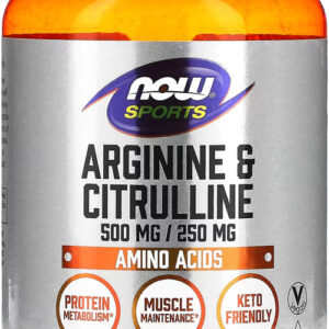 Arginina 500mg E Citrulina 250mg Now Foods 120veg Caps Sabor Sem Sabor