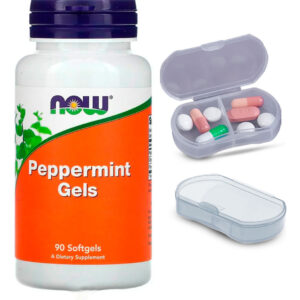 Géis Hortelã Pimenta Now Foods 90softgels + Porta Cápsulas