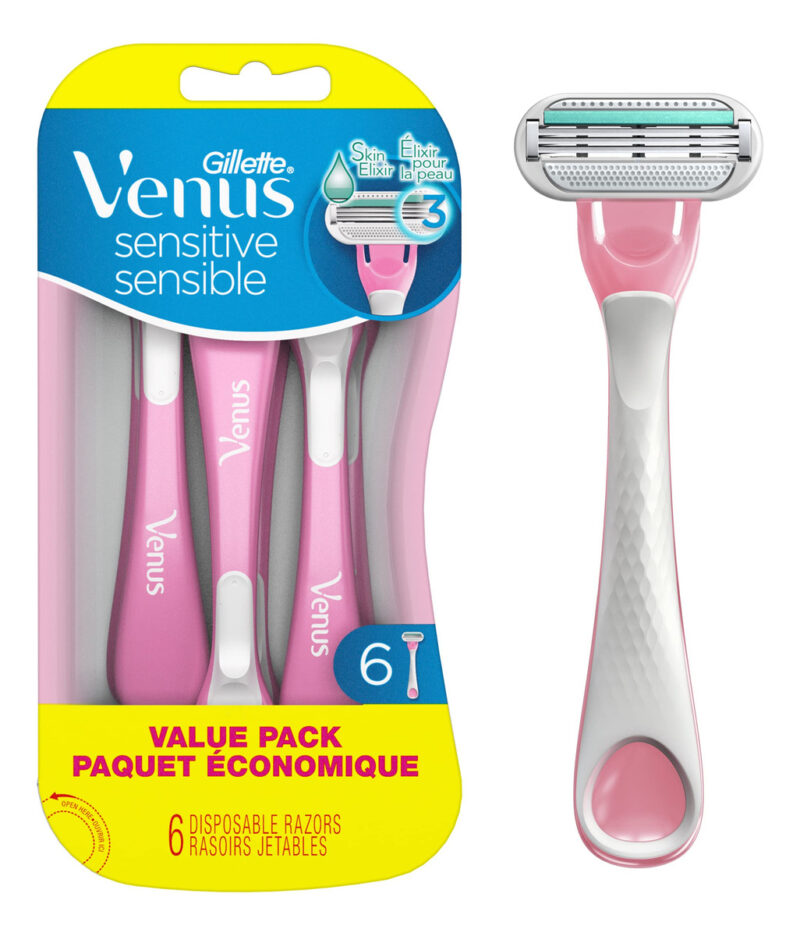 Lâminas De Barbear Descartáveis Gillette Venus Sensitive X6