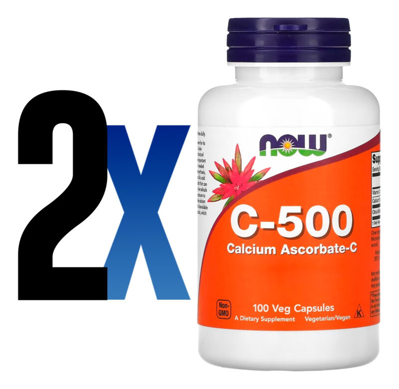 Vitamina C-500 C. Ascorbato-c 100cap Importado 2un Now Foods - Imagem 2