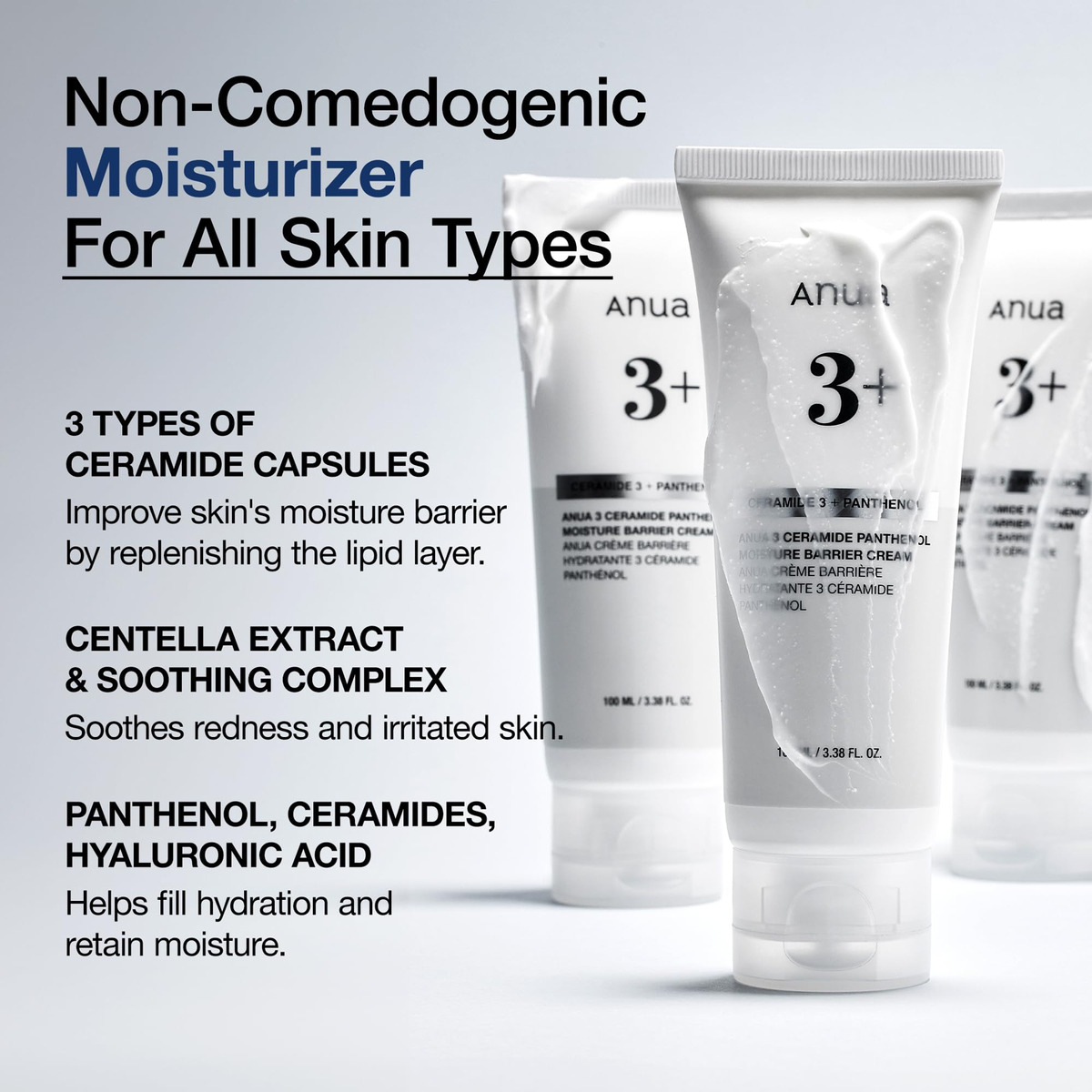 Creme De Barreira De Umidade Anua 3 Ceramide Panthenol 100ml - Imagem 3