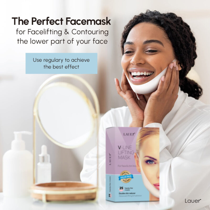 Máscara Facial Lauer Cosmetic Em Forma De V Com Colágeno 25p - Image 7
