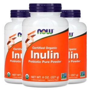Inulina Pó Puro Prebiótico 227g Importado 3un Now Foods
