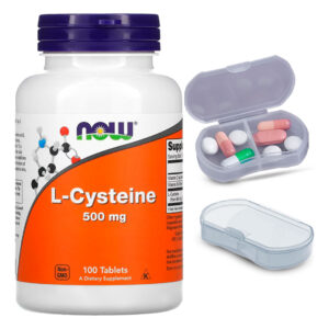 L-cisteína 500mg Now Foods 100 Tablets + Porta Cápsulas