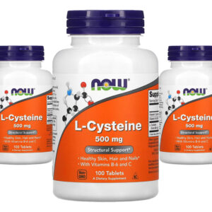 L-cisteína 500mg Now Foods L-cysteine 100 Tablets 3un Sabor Sem Sabor