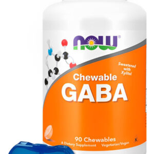 Gaba 250mg Now Foods 90 Chewables Mastigáveis +porta Cápsula