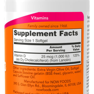 Vitamina D3 1000 Iu Alta Potência 180sof Importado