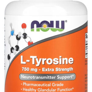 L Tirosina Tyrosine 750mg Força Extra 90cps Now Foods