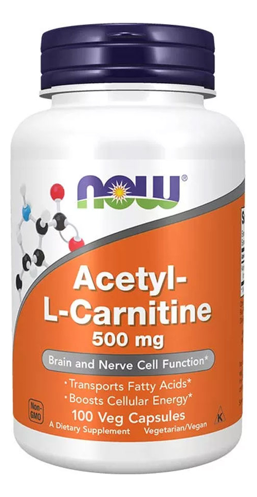 Acetil L-carnitina 500mg Now Foods 100 Vegcaps 3un - Imagem 3