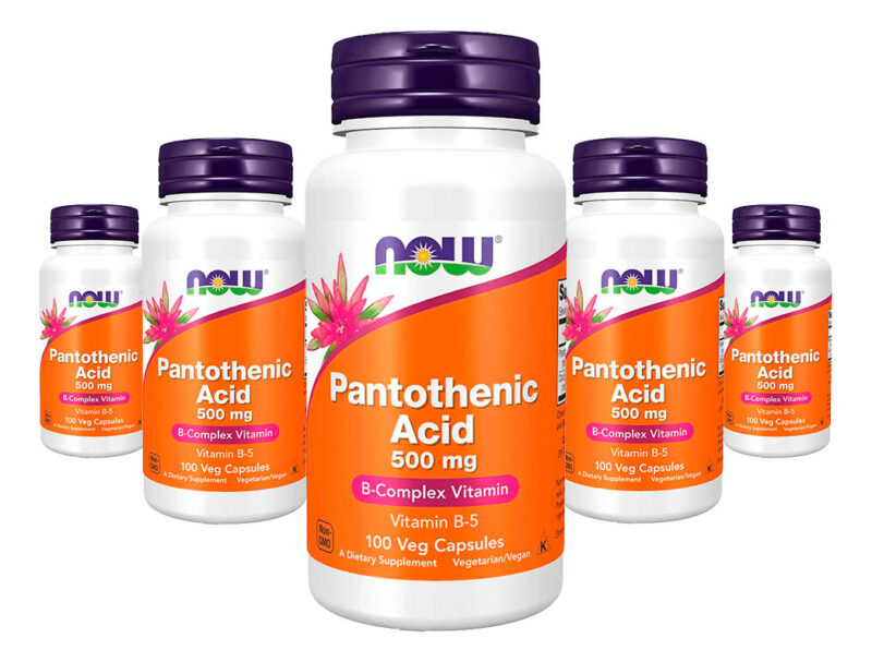 Ácido Pantotênico 500mg Now Foods Complexo B 100cap 5un