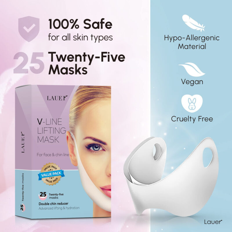 Máscara Facial Lauer Cosmetic Em Forma De V Com Colágeno 25p - Image 5