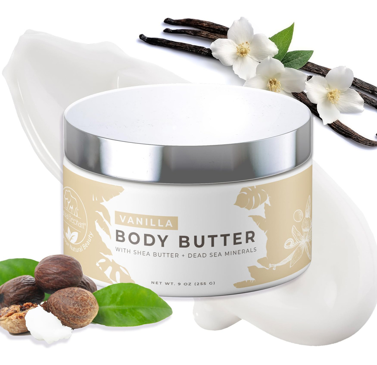 Manteiga Corporal Natural Elephant Shea Com Manteiga De Kari