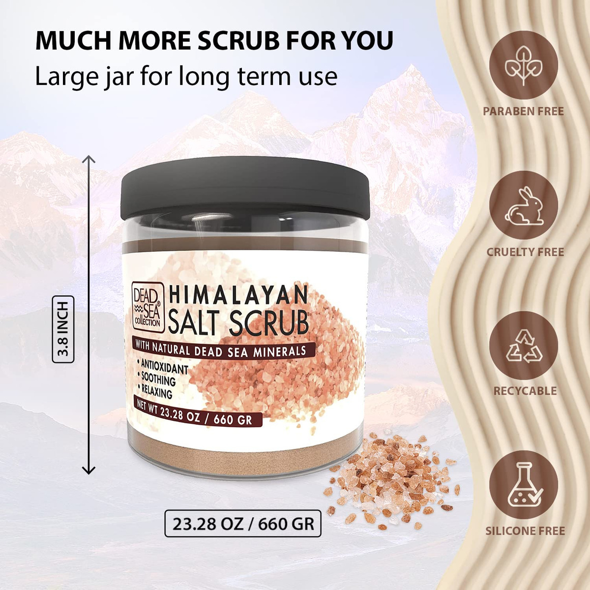 Esfoliante Corporal Dead Sea Collection Sal Com Sal Do Himal - Imagem 6