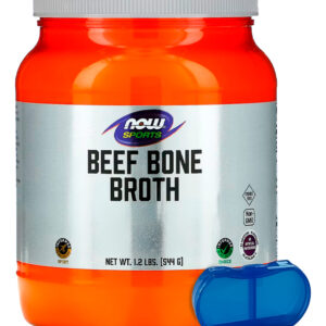 Beef Bone Broth Proteína Pó Now Foods 544 G +porta Cápsulas