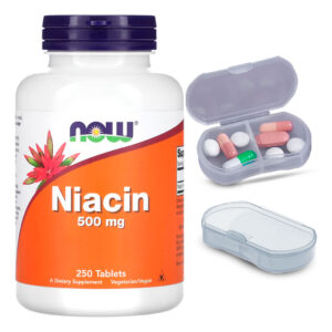 Niacina (vitamina B-3) Now Foods 25tab + Porta Cápsulas