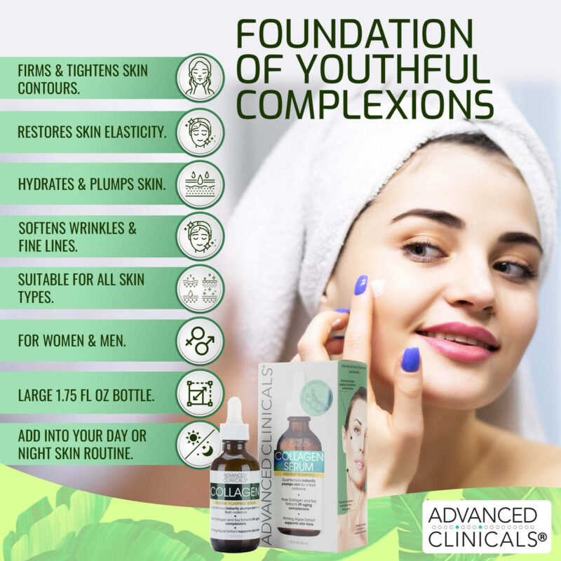 Sérum Advanced Clinicals Collagen Para Endurecer A Pele Faci - Image 7
