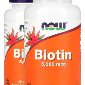 Biotina 5000mcg 60 Veg Cáps Importado 2un Now Foods