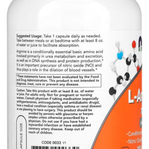 L-arginina 700mg Now Foods 180 Cáps + Porta Cápsulas