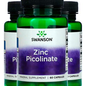 Picolinato De Zinco 22mg Swanson 60 Caps Importado 3un