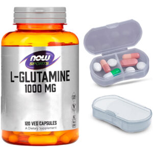 L-glutamina 1000mg Now Foods Sports 120caps + Porta Cápsulas