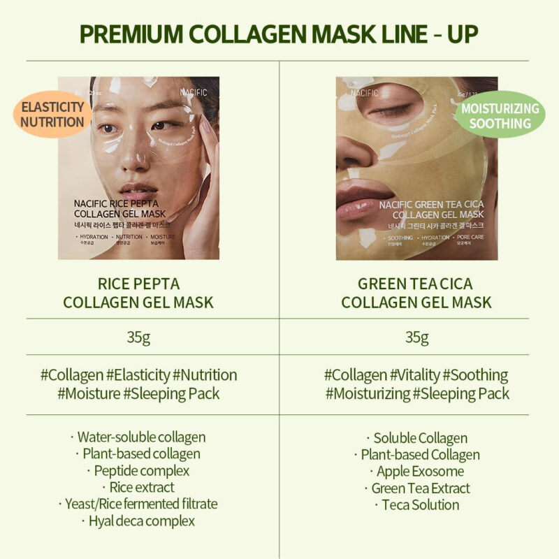 Máscara Facial Nacific Collagen Gel Com Chá Verde Cica 4ea S - Image 8