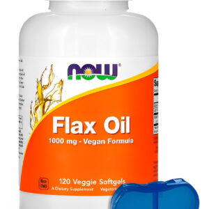 Óleo De Linhaça 1000mg Now Foods 120 Soft + Porta Cápsulas