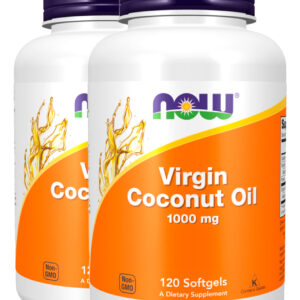 Óleo De Coco Virgem 1000mg 120 Soft Importado 2un Now Foods