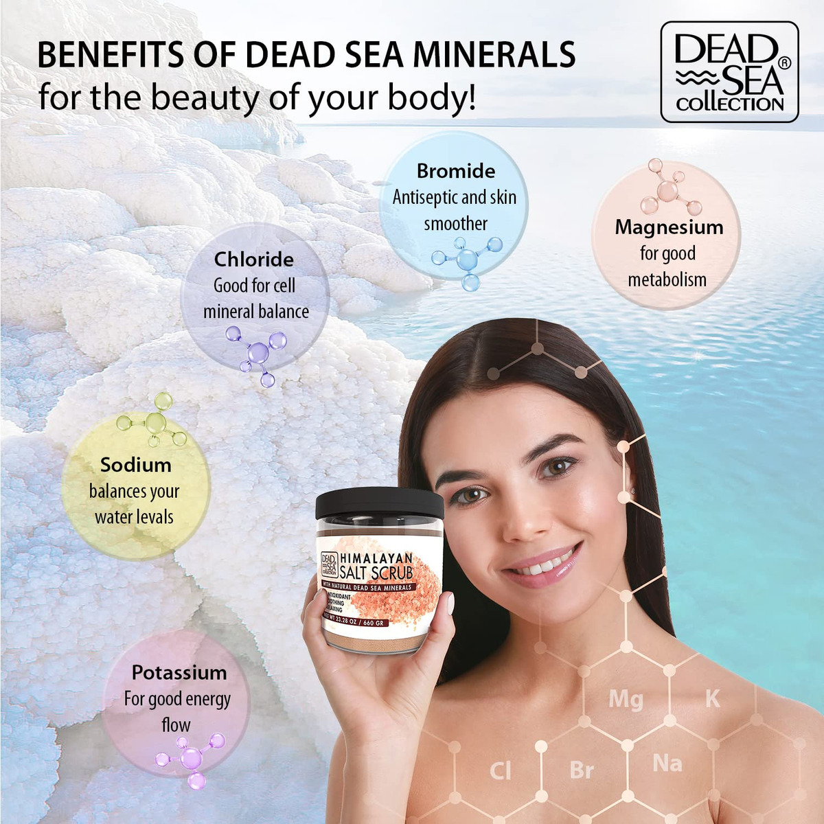 Esfoliante Corporal Dead Sea Collection Sal Com Sal Do Himal - Imagem 4