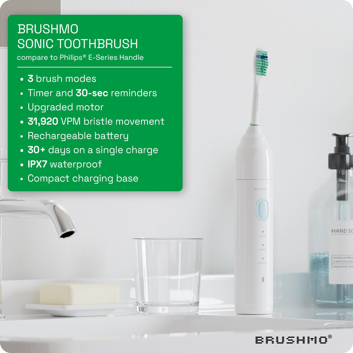 Escova De Dentes Elétrica Sônica Brushmo Compatível Com Phil - Imagem 2
