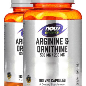 Arginina E Ornitina 500/250mg 100cáp Importado 2un Now Foods