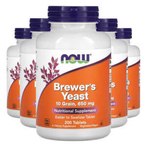 Levedura De Cerveja 650mg 200 Tabs Importado 5un Now Foods