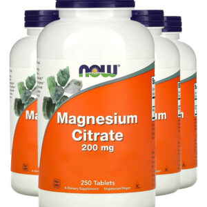 Citrato De Magnésio 200mg 250 Tab Importado 4un Now Foods