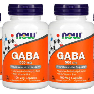 Now Foods Gaba/ácido Gama 500mg E Vitamina B6 100cap Veg 4un