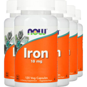 Ferro Bisglicinato 18 Mg 120veg Cáps Importado 5un Now Foods