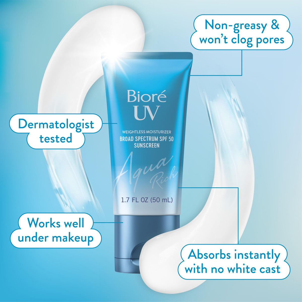 Protetor Solar Bioré Uv Aqua Rich Spf 50 Pa++++ 50 Ml Pacote - Imagem 2