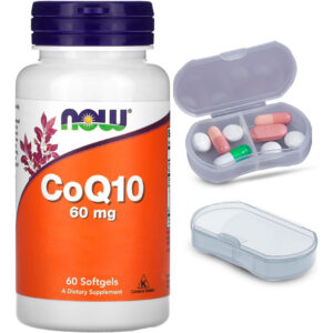 Coenzima Coq10 E Omega-3 Now Foods 60soft + Porta Cápsulas