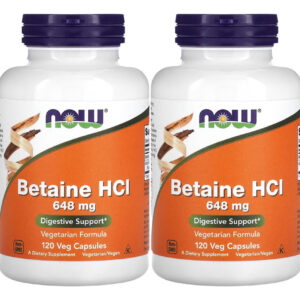 Betaína Hcl 648mg Now Foods Betaine Hcl 120 Veg Caps 2un Sabor Sem Sabor