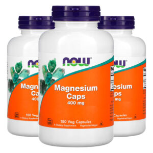 Now Foods Magnésio Magnesium 400mg 180veg Cáps Importado 3un