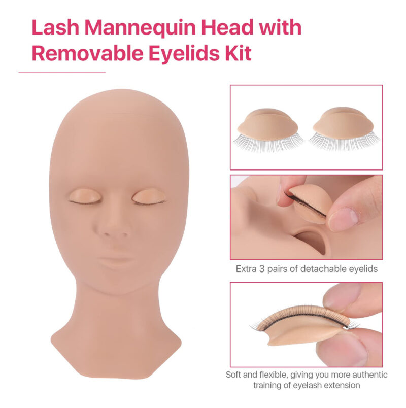 Kit De Extensão De Cílios Pretty Memory Lash Mannequin Head - Image 3
