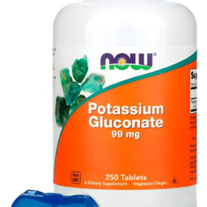 Gluconato Potássio 99mg Now Foods 250 Tabs + Porta Cápsulas