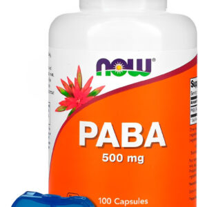 Paba 500mg Now Foods 100 Cápsulas Porta Cápsulas